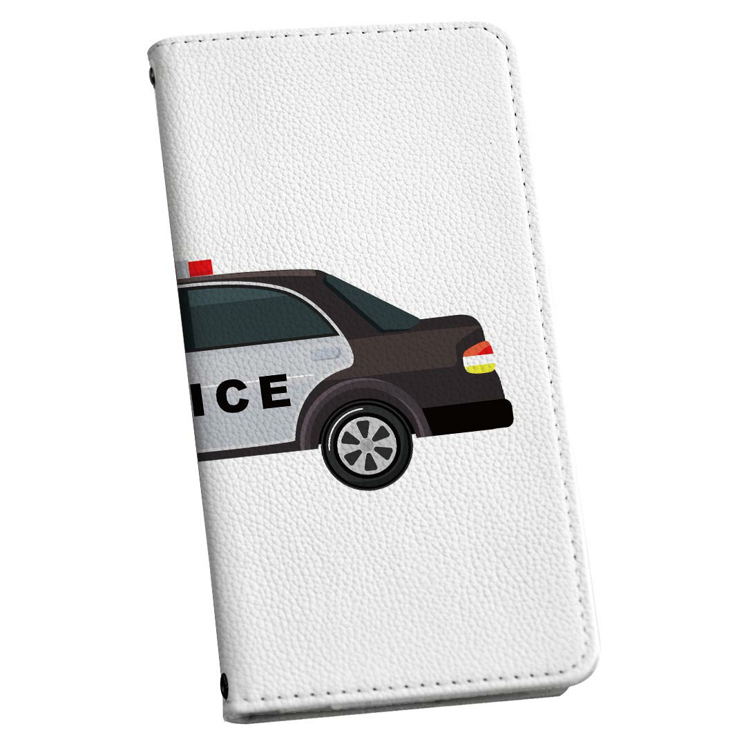 Galaxy A23 5G SC-56C SCG18 専用 ケース カバー 手帳型 マグネット式 ピタッと閉まる レザーケース sc56c カード収納 ポケット igcase 019973 乗り物 アメリカ パトカー