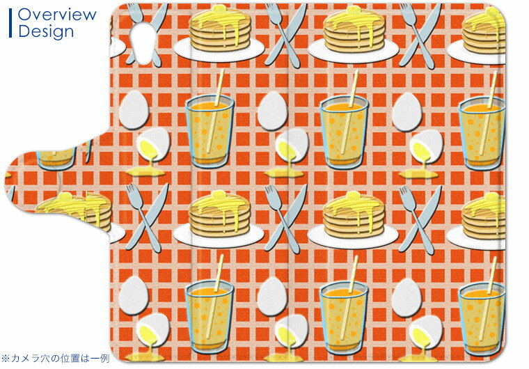 INFOBARA03 INFOBAR A03 インフォバー au エーユー カバー 手帳型 カバー レザー ケース 手帳タイプ フリップ ダイアリー 二つ折り 革 デザート　ホットケーキ　イラスト チェック・ボーダー 005042