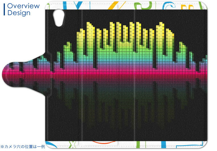 SOV31 Xperia Z4 エクスペリア au エーユー スマホ カバー 手帳型 カバー レザー ケース 手帳タイプ フリップ ダイアリー 二つ折り 革 カラフル 黒 ブラック ラジオ ユニーク 008705