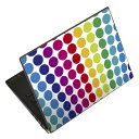 ノートパソコン スキンシール 17インチまで対応 汎用ステッカー 2枚セット LAVIE用 FMV用 LIFEBOOK用 Dynabook用 Lenovo用 Thinkbook用 IdeaPad用 HP用 Pavillon用 ENVY用 Elite用 Dell用 Vostro用 Inspiron用 VAIO用 000506 ドット レインボー