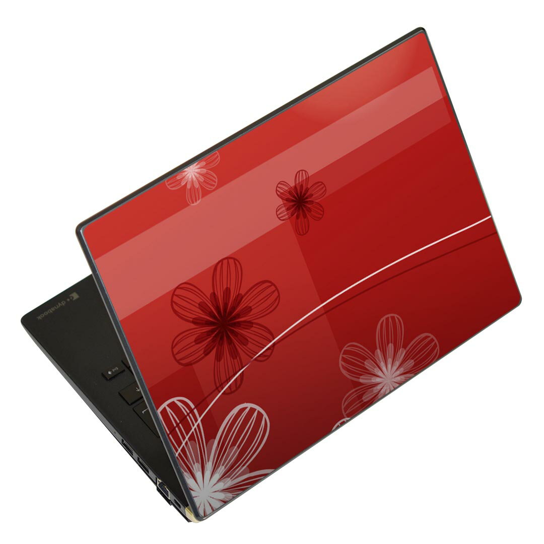 ノートパソコン スキンシール 13.3インチまで対応 汎用ステッカー 2枚セット LAVIE用 FMV用 LIFEBOOK用 Dynabook用 Lenovo用 Thinkbook用 IdeaPad用 HP用 Pavillon用 ENVY用 Elite用 Dell用 Vostro用 Inspiron用 VAIO用 001327 花　模様