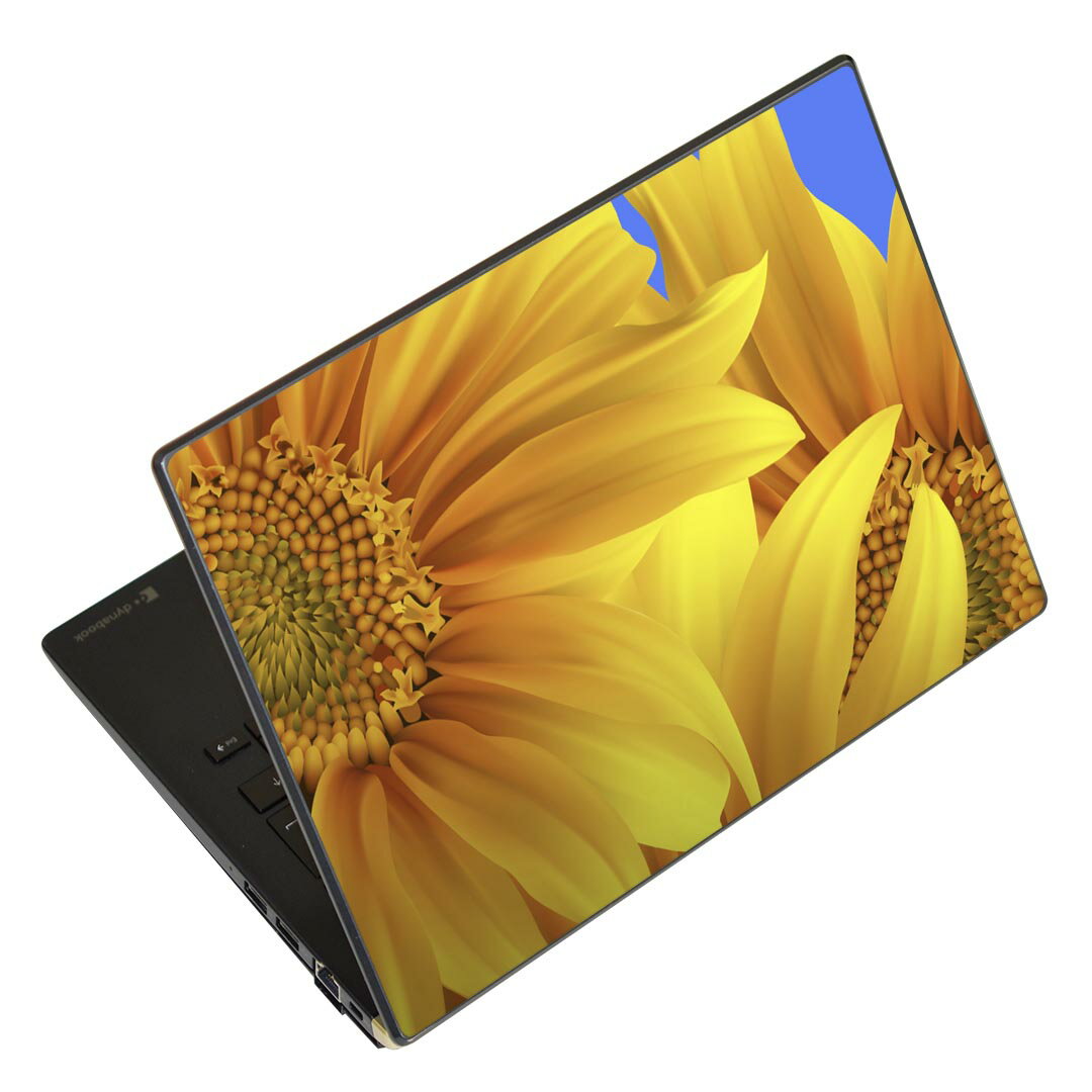 ノートパソコン スキンシール 13.3インチまで対応 汎用ステッカー 2枚セット LAVIE用 FMV用 LIFEBOOK用 Dynabook用 Lenovo用 Thinkbook用 IdeaPad用 HP用 Pavillon用 ENVY用 Elite用 Dell用 Vostro用 Inspiron用 VAIO用 001397 ひまわり