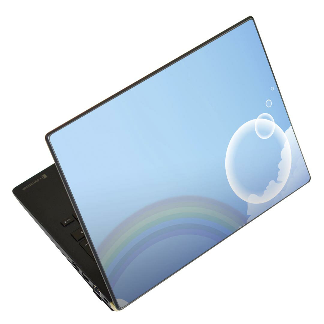 ノートパソコン スキンシール 17インチまで対応 汎用ステッカー 2枚セット LAVIE用 FMV用 LIFEBOOK用 Dynabook用 Lenovo用 Thinkbook用 IdeaPad用 HP用 Pavillon用 ENVY用 Elite用 Dell用 Vostro用 Inspiron用 VAIO用 001399 青空 虹