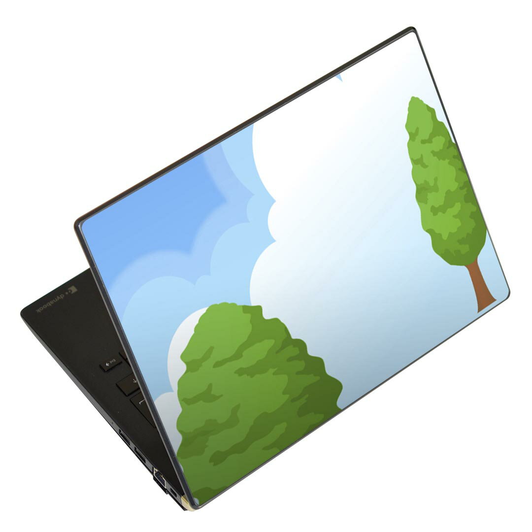 ノートパソコン スキンシール 13.3インチまで対応 汎用ステッカー 2枚セット LAVIE用 FMV用 LIFEBOOK用 Dynabook用 Lenovo用 Thinkbook用 IdeaPad用 HP用 Pavillon用 ENVY用 Elite用 Dell用 Vostro用 Inspiron用 VAIO用 001433 木　雲　青空