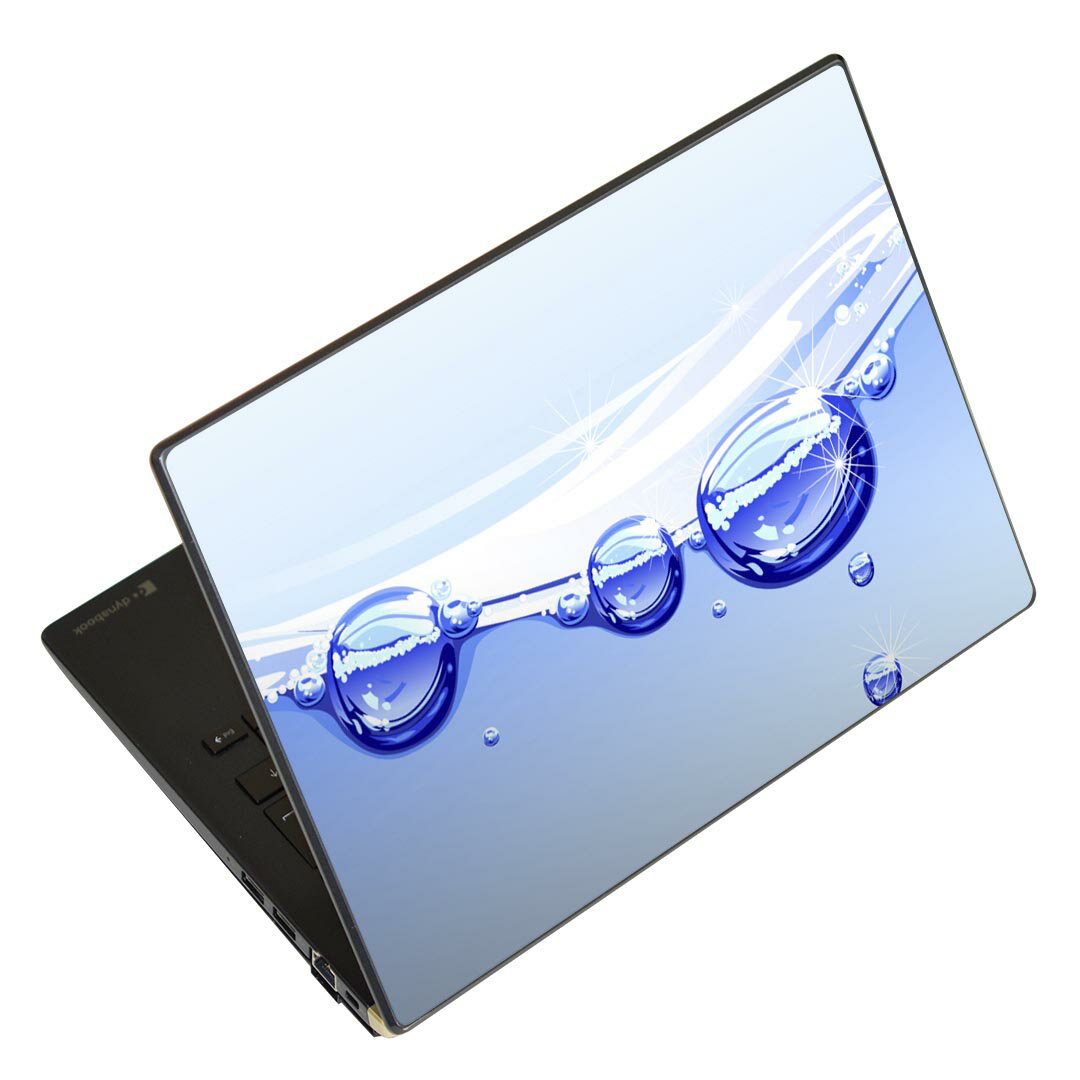 ノートパソコン スキンシール 13.3インチまで対応 汎用ステッカー 2枚セット LAVIE用 FMV用 LIFEBOOK用 Dynabook用 Lenovo用 Thinkbook用 IdeaPad用 HP用 Pavillon用 ENVY用 Elite用 Dell用 Vostro用 Inspiron用 VAIO用 001747 水玉 シャボン玉 バブル