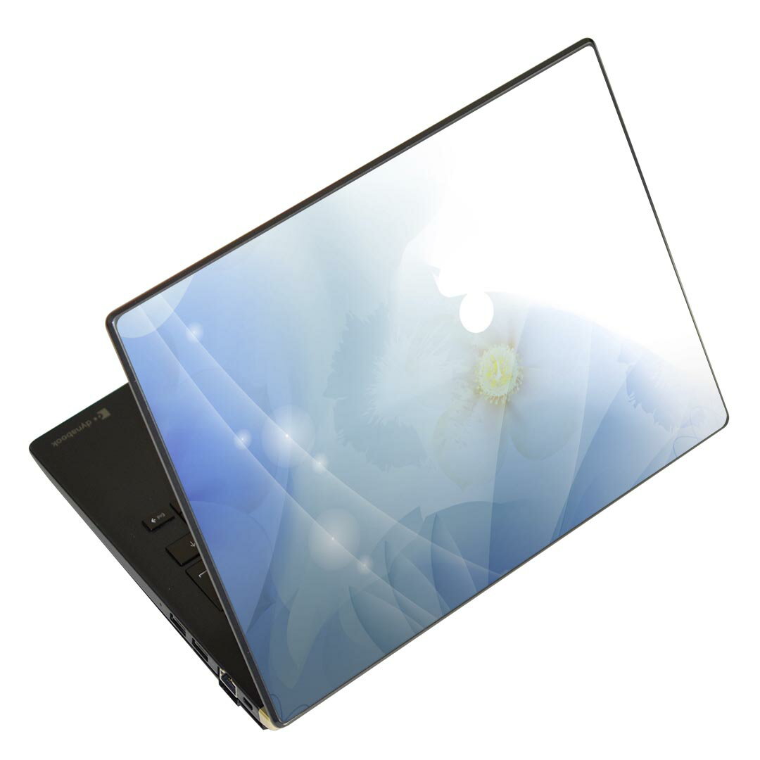 ノートパソコン スキンシール 13.3インチまで対応 汎用ステッカー 2枚セット LAVIE用 FMV用 LIFEBOOK用 Dynabook用 Lenovo用 Thinkbook用 IdeaPad用 HP用 Pavillon用 ENVY用 Elite用 Dell用 Vostro用 Inspiron用 VAIO用 001781 花 青