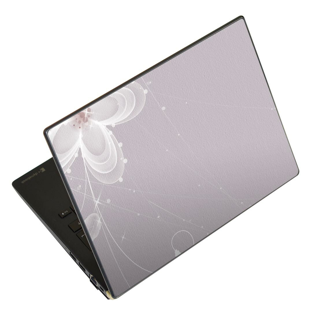 ノートパソコン スキンシール 17インチまで対応 汎用ステッカー 2枚セット LAVIE用 FMV用 LIFEBOOK用 Dynabook用 Lenovo用 Thinkbook用 IdeaPad用 HP用 Pavillon用 ENVY用 Elite用 Dell用 Vostro用 Inspiron用 VAIO用 001982 花 紫