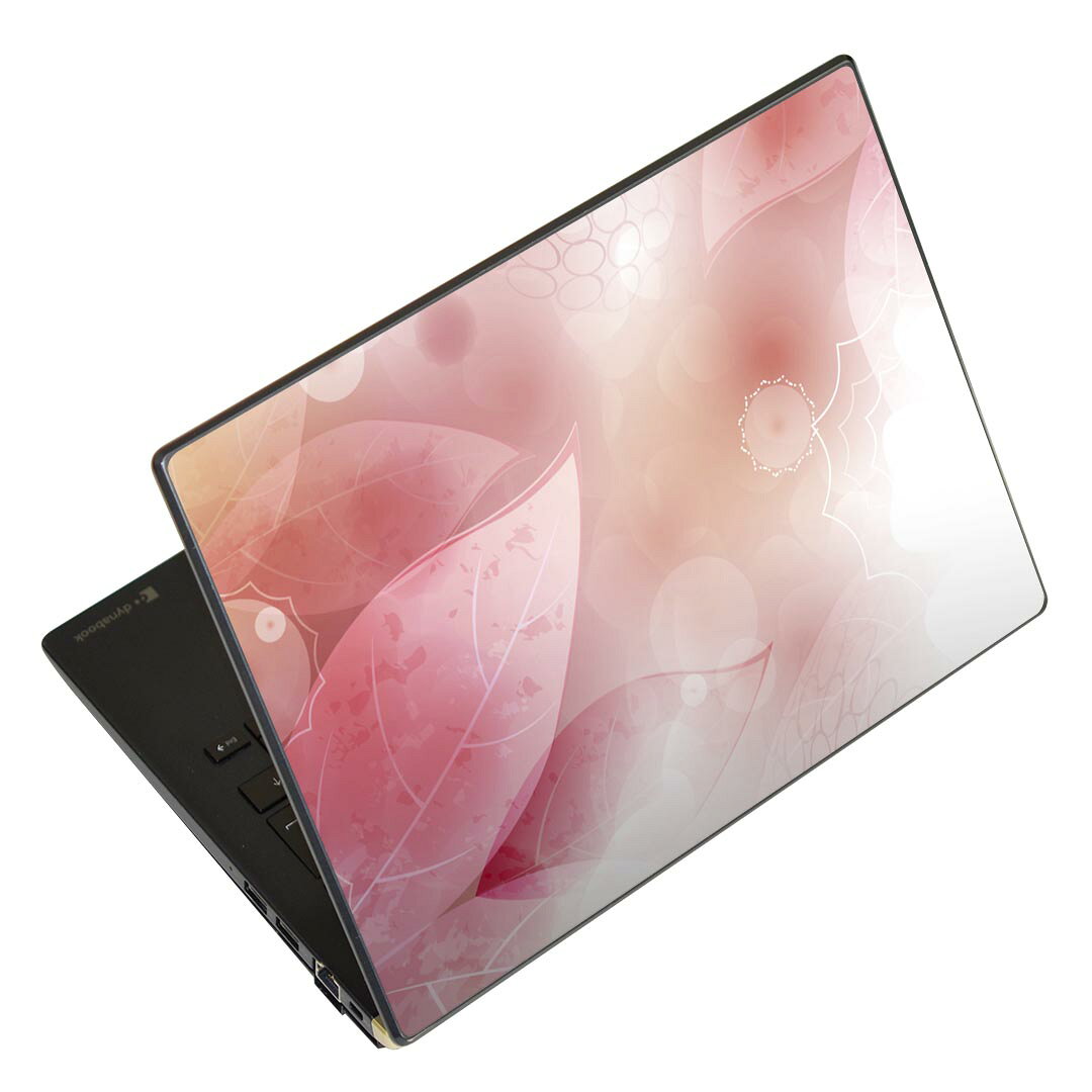 ノートパソコン スキンシール 13.3インチまで対応 汎用ステッカー 2枚セット LAVIE用 FMV用 LIFEBOOK用 Dynabook用 Lenovo用 Thinkbook用 IdeaPad用 HP用 Pavillon用 ENVY用 Elite用 Dell用 Vostro用 Inspiron用 VAIO用 002017 花　　ピンク