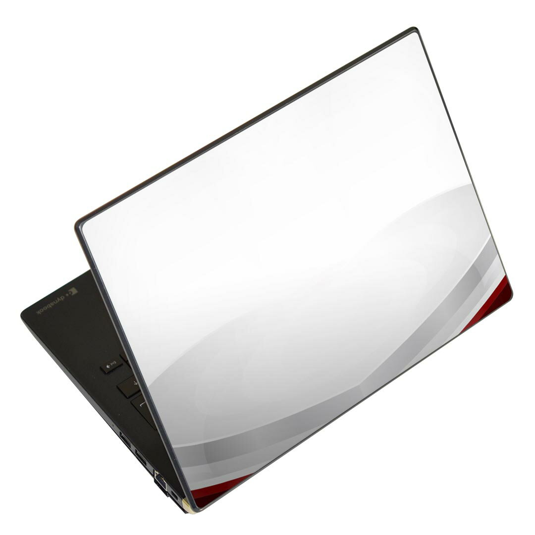 ノートパソコン スキンシール 13.3インチまで対応 汎用ステッカー 2枚セット LAVIE用 FMV用 LIFEBOOK用 Dynabook用 Lenovo用 Thinkbook用 IdeaPad用 HP用 Pavillon用 ENVY用 Elite用 Dell用 Vostro用 Inspiron用 VAIO用 002152 シンプル　赤　白(2.0)