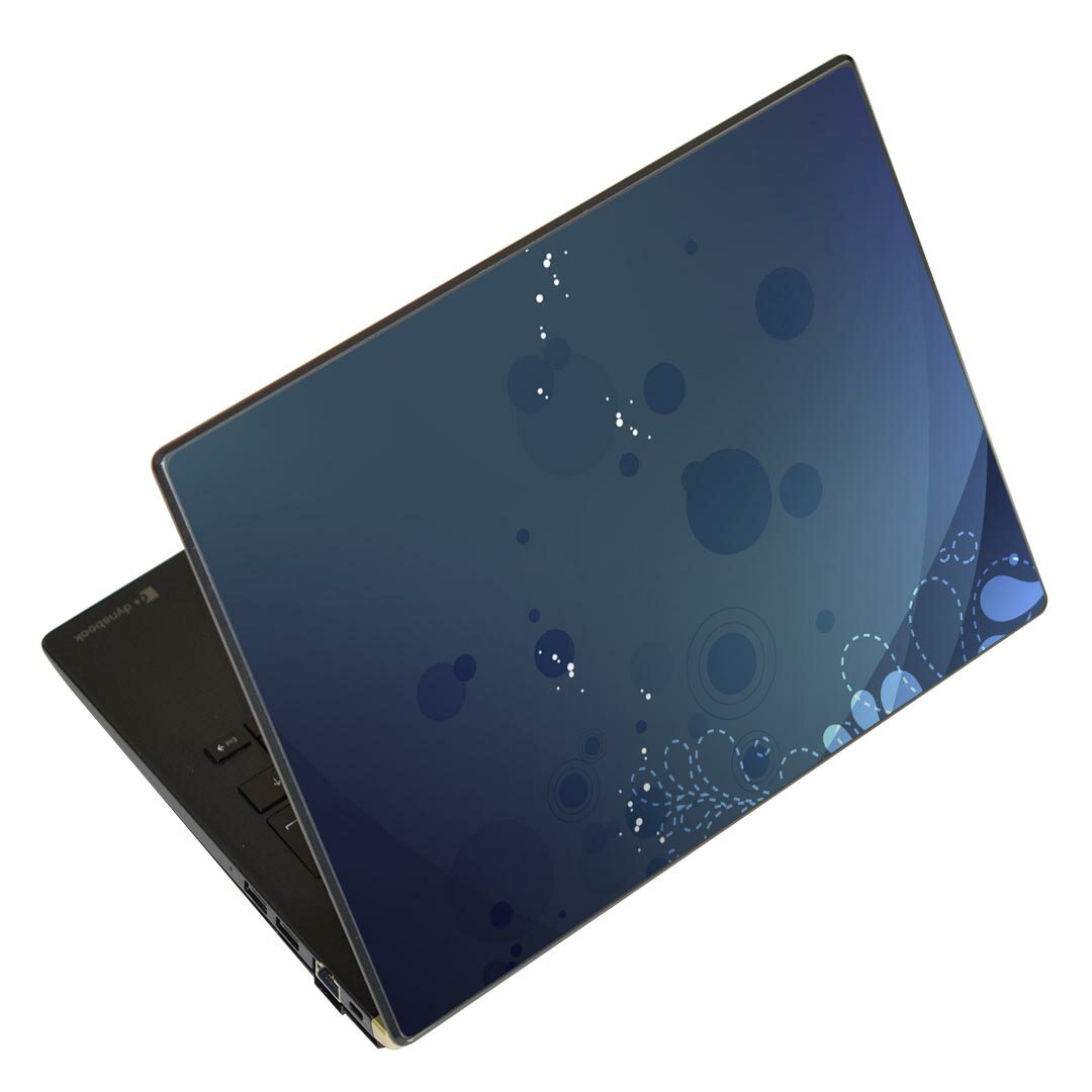 ノートパソコン スキンシール 17インチまで対応 汎用ステッカー 2枚セット LAVIE用 FMV用 LIFEBOOK用 Dynabook用 Lenovo用 Thinkbook用 IdeaPad用 HP用 Pavillon用 ENVY用 Elite用 Dell用 Vostro用 Inspiron用 VAIO用 002203 花 シンプル 青
