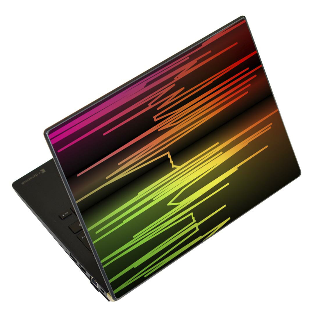 ノートパソコン スキンシール 17インチまで対応 汎用ステッカー 2枚セット LAVIE用 FMV用 LIFEBOOK用 Dynabook用 Lenovo用 Thinkbook用 IdeaPad用 HP用 Pavillon用 ENVY用 Elite用 Dell用 Vostro用 Inspiron用 VAIO用 002271 蛍光　カラフル