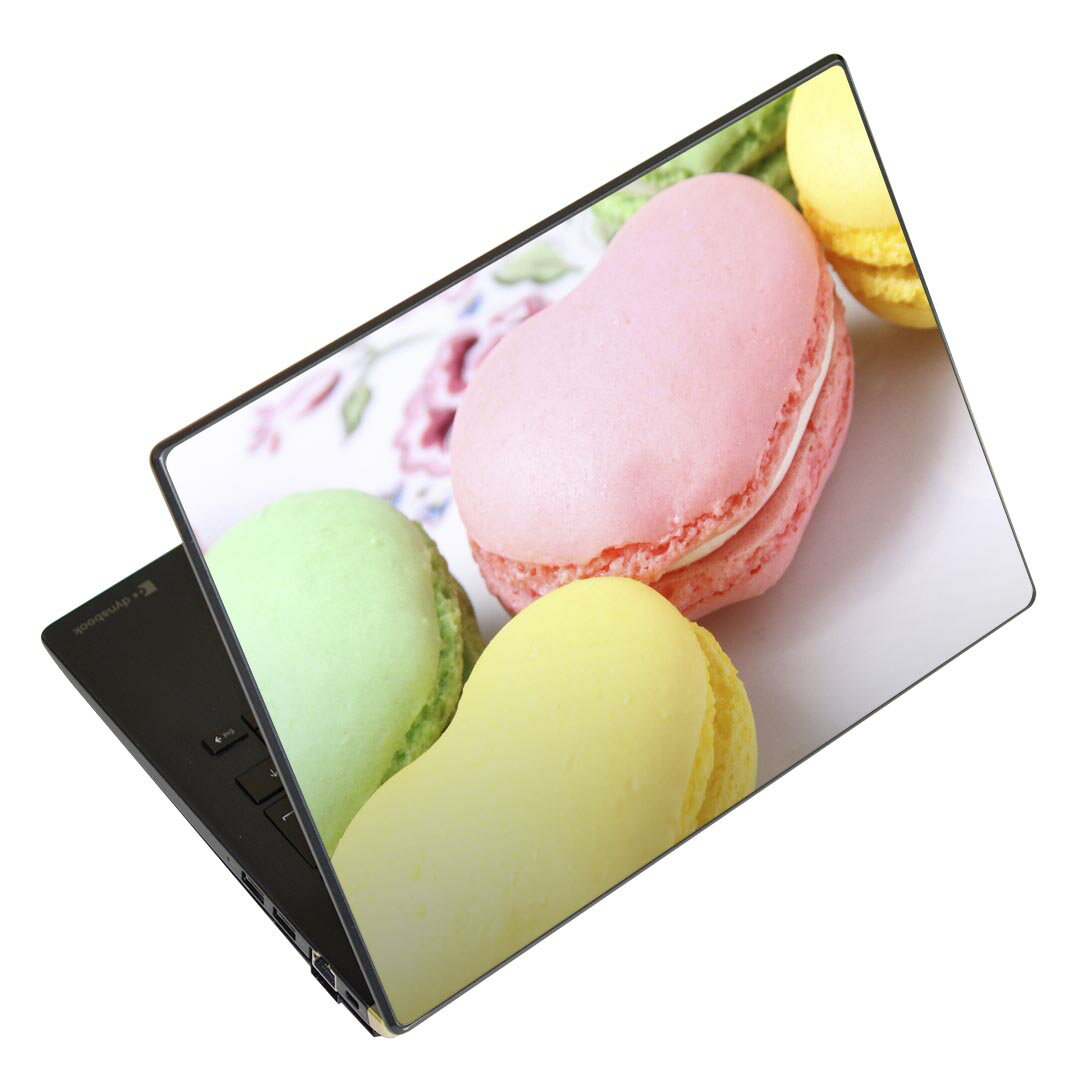 ノートパソコン スキンシール 13.3インチまで対応 汎用ステッカー 2枚セット LAVIE用 FMV用 LIFEBOOK用 Dynabook用 Lenovo用 Thinkbook用 IdeaPad用 HP用 Pavillon用 ENVY用 Elite用 Dell用 Vostro用 Inspiron用 VAIO用 002672 マカロン カラフル 写真