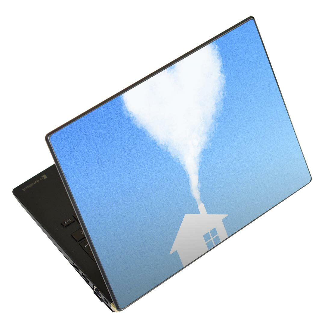 ノートパソコン スキンシール 13.3インチまで対応 汎用ステッカー 2枚セット LAVIE用 FMV用 LIFEBOOK用 Dynabook用 Lenovo用 Thinkbook用 IdeaPad用 HP用 Pavillon用 ENVY用 Elite用 Dell用 Vostro用 Inspiron用 VAIO用 002791 空 ハート 青