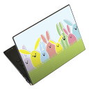 ノートパソコン スキンシール 17インチまで対応 汎用ステッカー 2枚セット LAVIE用 FMV用 LIFEBOOK用 Dynabook用 Lenovo用 Thinkbook用 IdeaPad用 HP用 Pavillon用 ENVY用 Elite用 Dell用 Vostro用 Inspiron用 VAIO用 002868 うさぎ 動物 カラフル