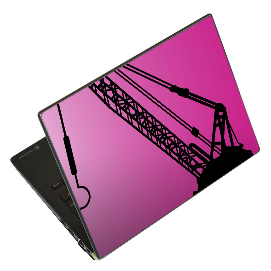 ノートパソコン スキンシール 17インチまで対応 汎用ステッカー 2枚セット LAVIE用 FMV用 LIFEBOOK用 Dynabook用 Lenovo用 Thinkbook用 IdeaPad用 HP用 Pavillon用 ENVY用 Elite用 Dell用 Vostro用 Inspiron用 VAIO用 002930 乗り物　イラスト　ピンク
