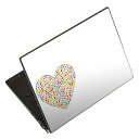 ノートパソコン スキンシール 17インチまで対応 汎用ステッカー 2枚セット LAVIE用 FMV用 LIFEBOOK用 Dynabook用 Lenovo用 Thinkbook用 IdeaPad用 HP用 Pavillon用 ENVY用 Elite用 Dell用 Vostro用 Inspiron用 VAIO用 020700 マスクデザイン バレンタイン ハート