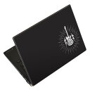 ノートパソコン スキンシール 17インチまで対応 汎用ステッカー 2枚セット LAVIE用 FMV用 LIFEBOOK用 Dynabook用 Lenovo用 Thinkbook用 IdeaPad用 HP用 Pavillon用 ENVY用 Elite用 Dell用 Vostro用 Inspiron用 VAIO用 020849 マスクデザイン 音楽 rock ギター