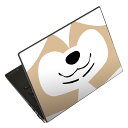 ノートパソコン スキンシール 17インチまで対応 汎用ステッカー 2枚セット LAVIE用 FMV用 LIFEBOOK用 Dynabook用 Lenovo用 Thinkbook用 IdeaPad用 HP用 Pavillon用 ENVY用 Elite用 Dell用 Vostro用 Inspiron用 VAIO用 020859 マスクデザイン 面白 犬