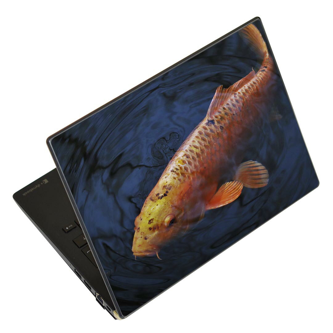 ノートパソコン スキンシール 13.3インチまで対応 汎用ステッカー 2枚セット LAVIE用 FMV用 LIFEBOOK用 Dynabook用 Lenovo用 Thinkbook用 IdeaPad用 HP用 Pavillon用 ENVY用 Elite用 Dell用 Vostro用 Inspiron用 VAIO用 022862 鯉　写真(2.0)