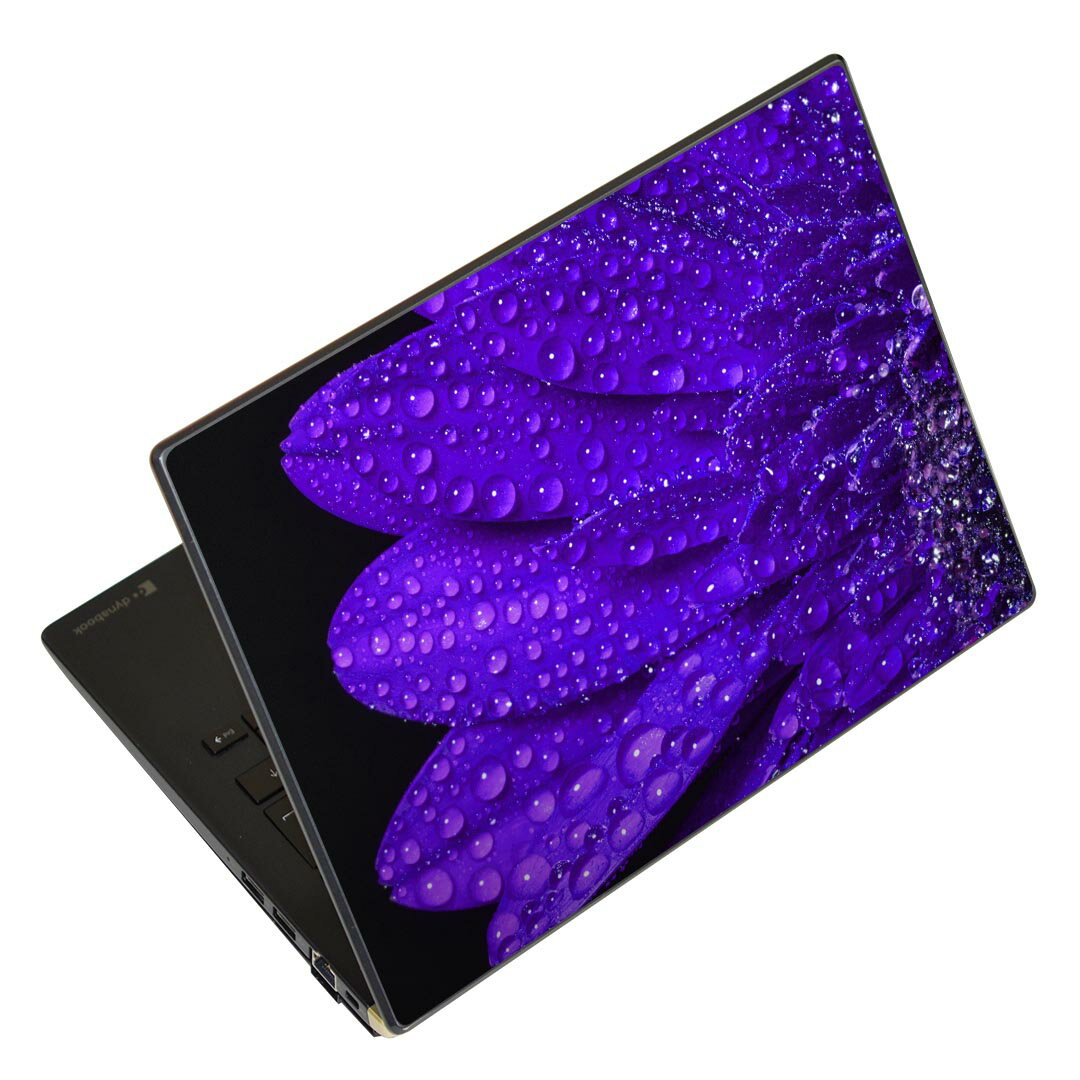 ノートパソコン スキンシール 13.3インチまで対応 汎用ステッカー 2枚セット LAVIE用 FMV用 LIFEBOOK用 Dynabook用 Lenovo用 Thinkbook用 IdeaPad用 HP用 Pavillon用 ENVY用 Elite用 Dell用 Vostro用 Inspiron用 VAIO用 022903 花びら　水滴　写真