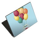 ノートパソコン スキンシール 17インチまで対応 汎用ステッカー 2枚セット LAVIE用 FMV用 LIFEBOOK用 Dynabook用 Lenovo用 Thinkbook用 IdeaPad用 HP用 Pavillon用 ENVY用 Elite用 Dell用 Vostro用 Inspiron用 VAIO用 022940 金魚 風船 イラスト(2)