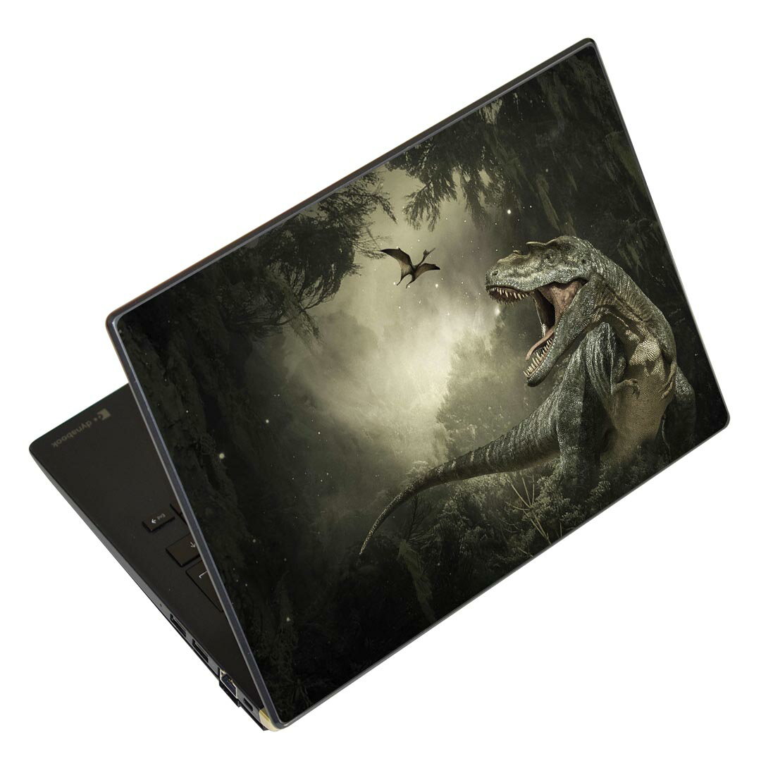 ノートパソコン スキンシール 17インチまで対応 汎用ステッカー 2枚セット LAVIE用 FMV用 LIFEBOOK用 Dynabook用 Lenovo用 Thinkbook用 IdeaPad用 HP用 Pavillon用 ENVY用 Elite用 Dell用 Vostro用 Inspiron用 VAIO用 023213 恐竜(2.0)