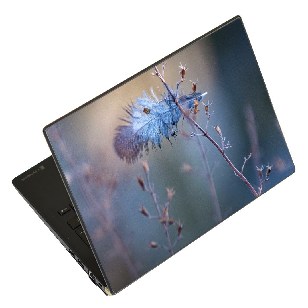 ノートパソコン スキンシール 17インチまで対応 汎用ステッカー 2枚セット LAVIE用 FMV用 LIFEBOOK用 Dynabook用 Lenovo用 Thinkbook用 IdeaPad用 HP用 Pavillon用 ENVY用 Elite用 Dell用 Vostro用 Inspiron用 VAIO用 023271 羽根　フェザー
