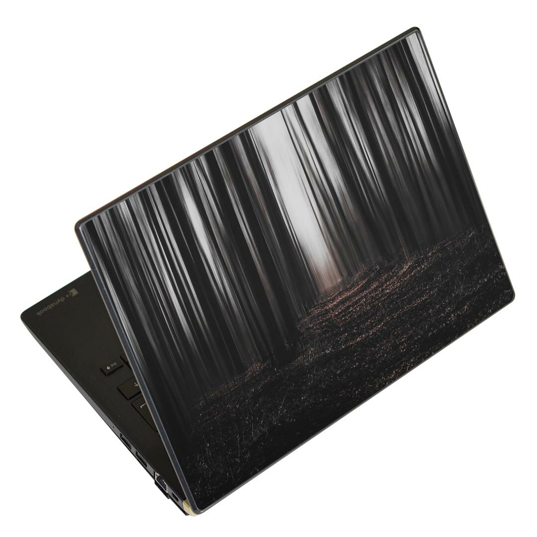 ノートパソコン スキンシール 13.3インチまで対応 汎用ステッカー 2枚セット LAVIE用 FMV用 LIFEBOOK用 Dynabook用 Lenovo用 Thinkbook用 IdeaPad用 HP用 Pavillon用 ENVY用 Elite用 Dell用 Vostro用 Inspiron用 VAIO用 023372 暗闇　林