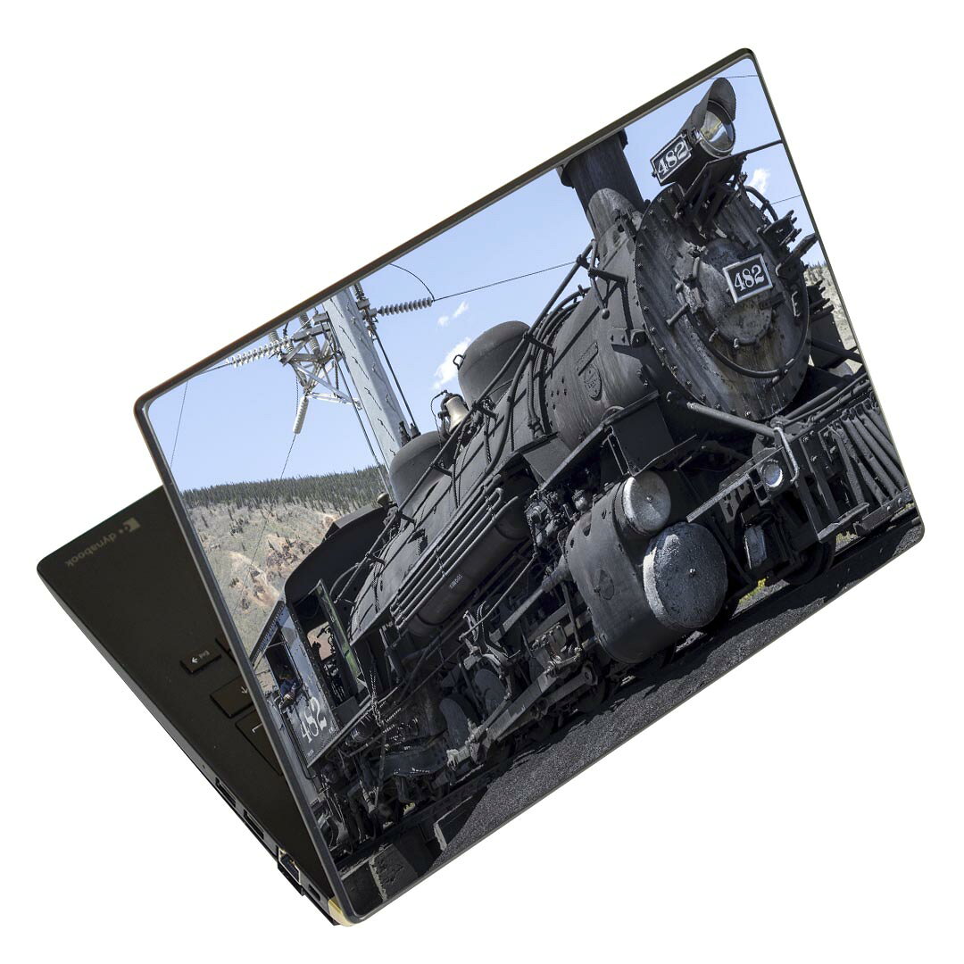 ノートパソコン スキンシール 17インチまで対応 汎用ステッカー 2枚セット LAVIE用 FMV用 LIFEBOOK用 Dynabook用 Lenovo用 Thinkbook用 IdeaPad用 HP用 Pavillon用 ENVY用 Elite用 Dell用 Vostro用 Inspiron用 VAIO用 023529 機関車　電車　写真