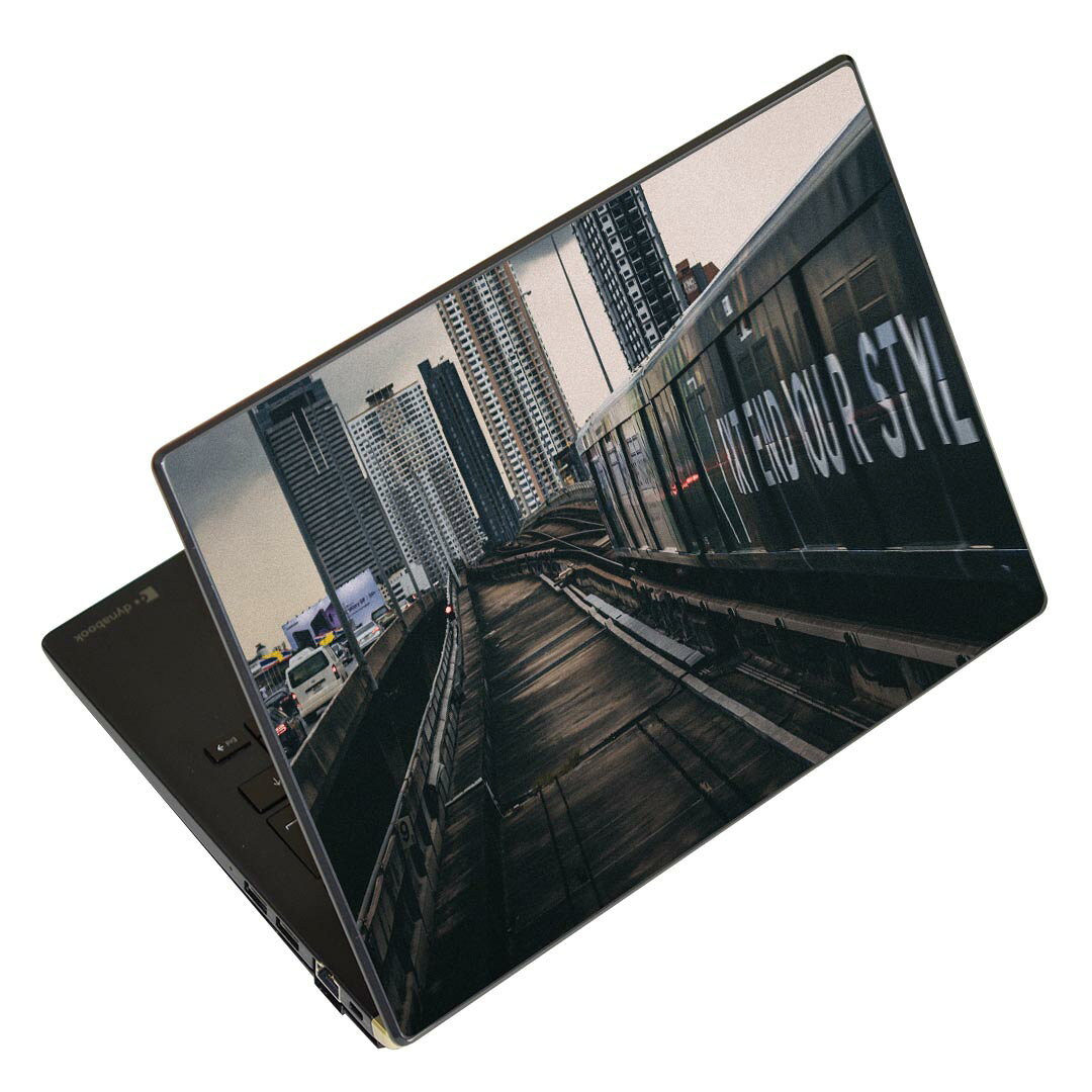 ノートパソコン スキンシール 13.3インチまで対応 汎用ステッカー 2枚セット LAVIE用 FMV用 LIFEBOOK用 Dynabook用 Lenovo用 Thinkbook用 IdeaPad用 HP用 Pavillon用 ENVY用 Elite用 Dell用 Vostro用 Inspiron用 VAIO用 023903 電車　都市
