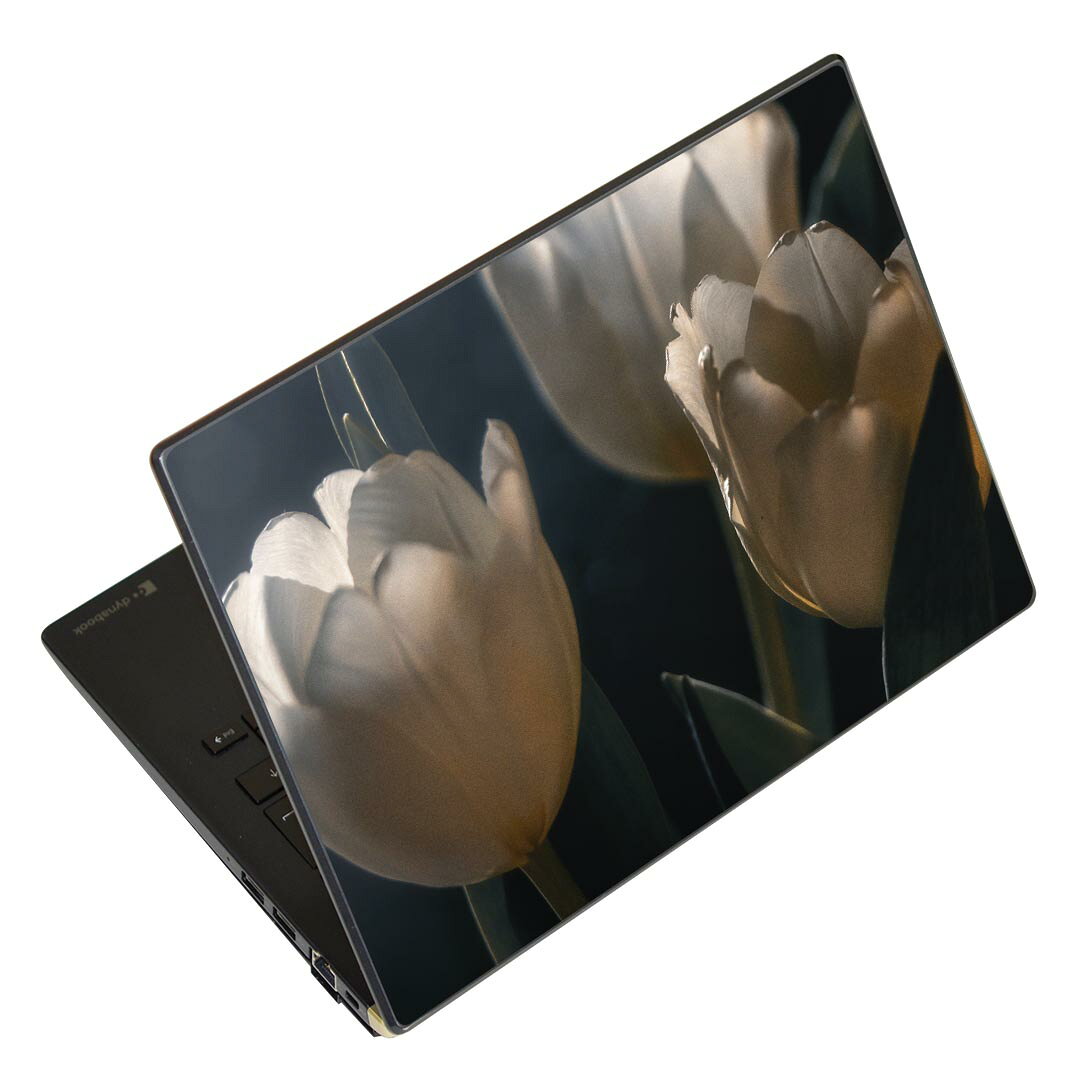 ノートパソコン スキンシール 13.3インチまで対応 汎用ステッカー 2枚セット LAVIE用 FMV用 LIFEBOOK用 Dynabook用 Lenovo用 Thinkbook用 IdeaPad用 HP用 Pavillon用 ENVY用 Elite用 Dell用 Vostro用 Inspiron用 VAIO用 023919 花 フラワー チューリップ