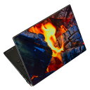 ノートパソコン スキンシール 17インチまで対応 汎用ステッカー 2枚セット LAVIE用 FMV用 LIFEBOOK用 Dynabook用 Lenovo用 Thinkbook用 IdeaPad用 HP用 Pavillon用 ENVY用 Elite用 Dell用 Vostro用 Inspiron用 VAIO用 025585 火 キャンプファイヤー 炎 写真