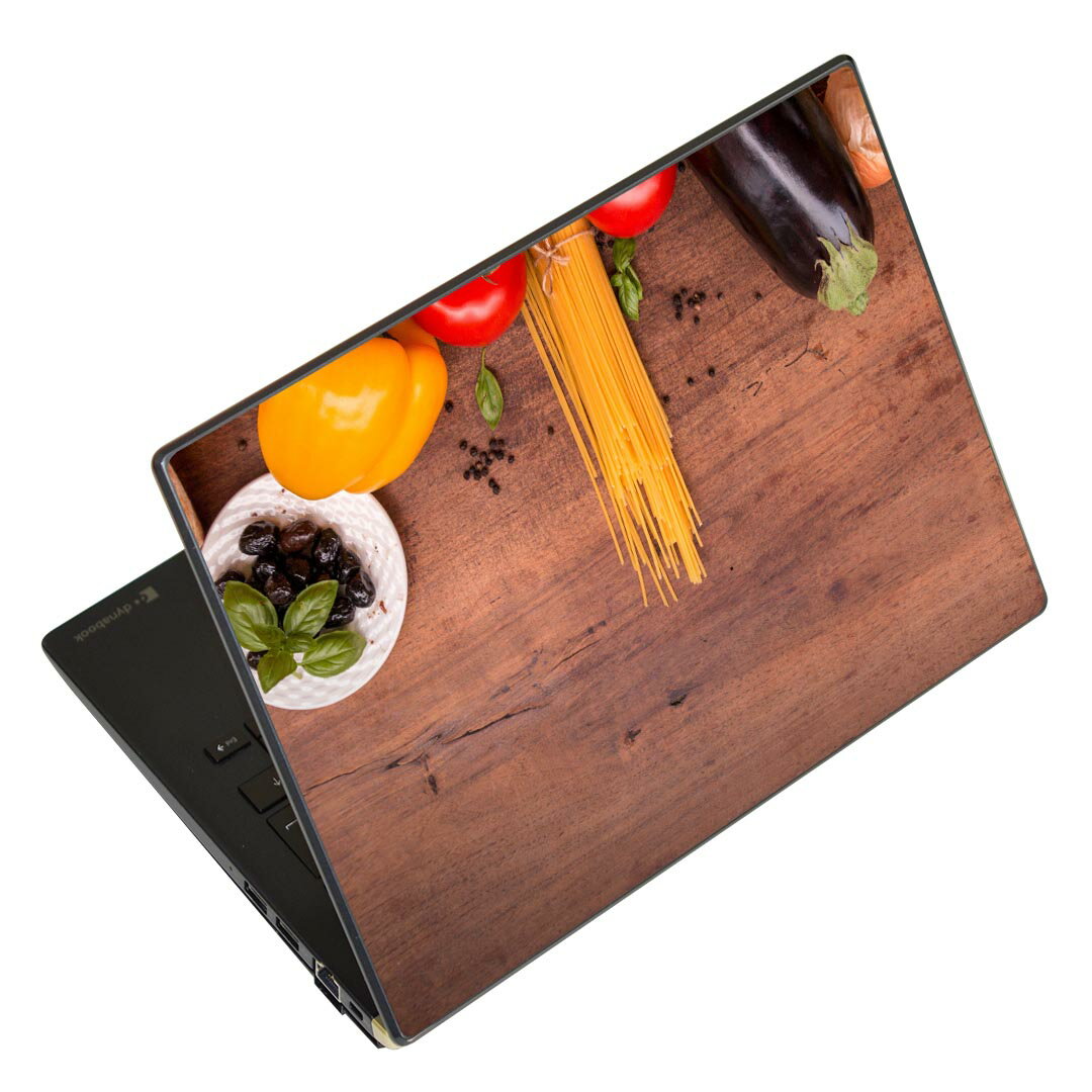 ノートパソコン スキンシール 17インチまで対応 汎用ステッカー 2枚セット LAVIE用 FMV用 LIFEBOOK用 Dynabook用 Lenovo用 Thinkbook用 IdeaPad用 HP用 Pavillon用 ENVY用 Elite用 Dell用 Vostro用 Inspiron用 VAIO用 025598 食べ物　野菜　料理　写真
