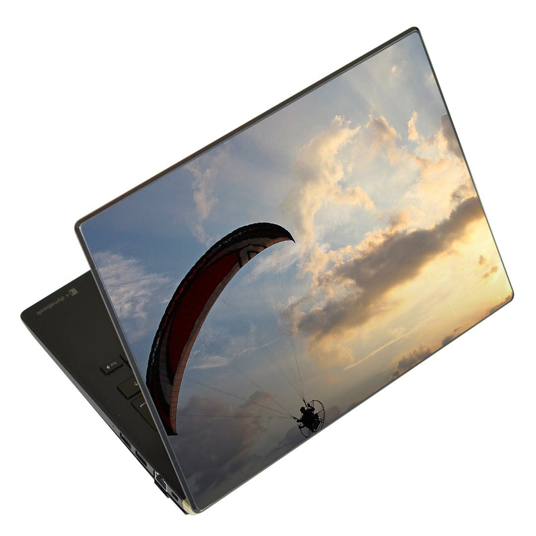 ノートパソコン スキンシール 13.3インチまで対応 汎用ステッカー 2枚セット LAVIE用 FMV用 LIFEBOOK用 Dynabook用 Lenovo用 Thinkbook用 IdeaPad用 HP用 Pavillon用 ENVY用 Elite用 Dell用 Vostro用 Inspiron用 VAIO用 025639 パラグライダー　自然　空　景色