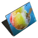 ノートパソコン スキンシール 17インチまで対応 汎用ステッカー 2枚セット LAVIE用 FMV用 LIFEBOOK用 Dynabook用 Lenovo用 Thinkbook用 IdeaPad用 HP用 Pavillon用 ENVY用 Elite用 Dell用 Vostro用 Inspiron用 VAIO用 025795 かき氷 夏 レインボー