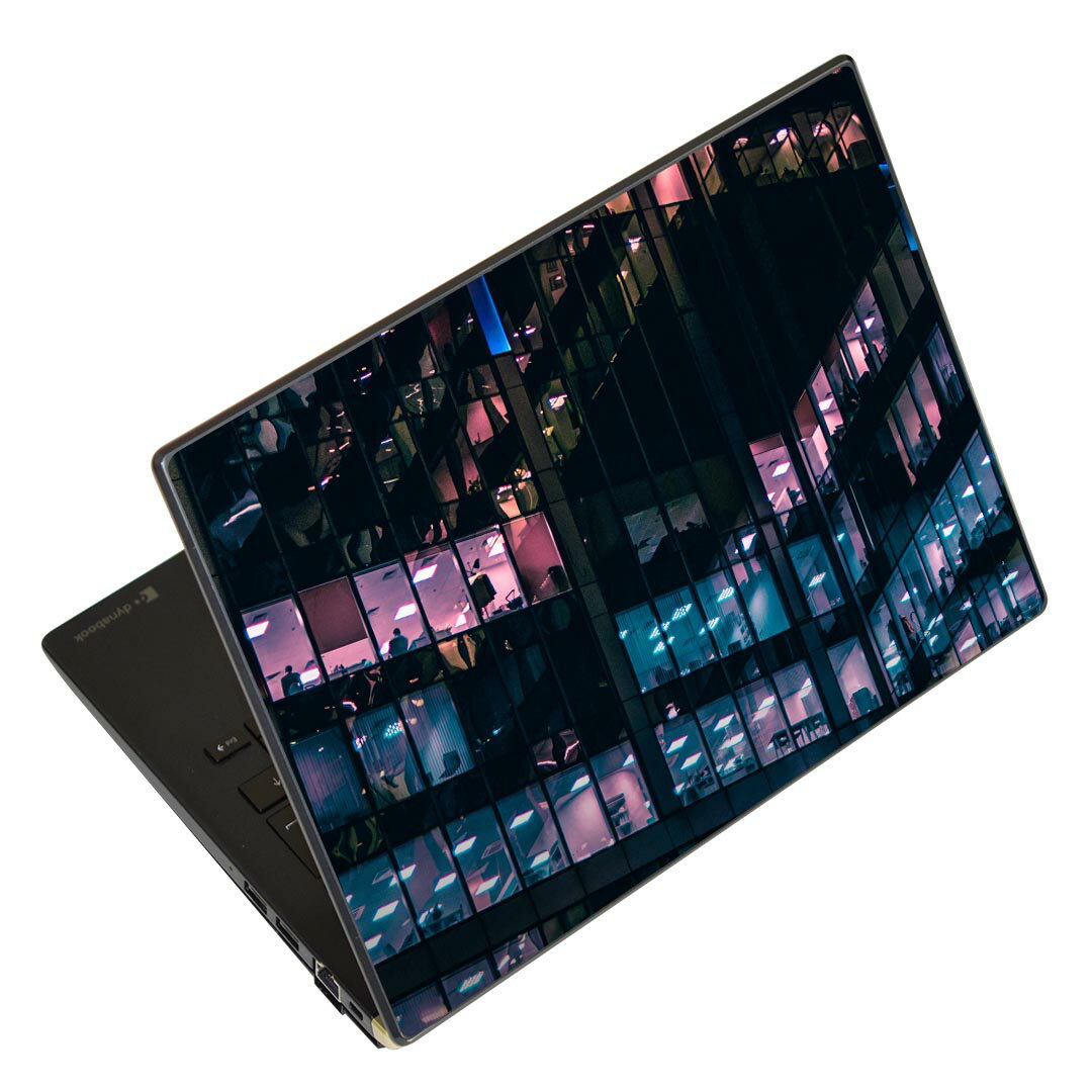 ノートパソコン スキンシール 17インチまで対応 汎用ステッカー 2枚セット LAVIE用 FMV用 LIFEBOOK用 Dynabook用 Lenovo用 Thinkbook用 IdeaPad用 HP用 Pavillon用 ENVY用 Elite用 Dell用 Vostro用 Inspiron用 VAIO用 025902 窓　建物