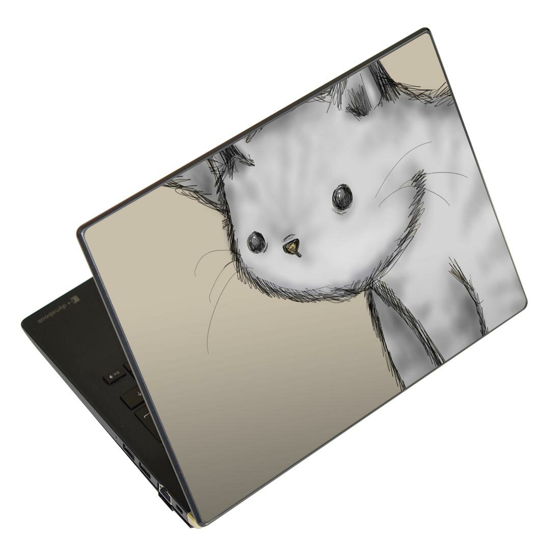 ノートパソコン スキンシール 13.3インチまで対応 汎用ステッカー 2枚セット LAVIE用 FMV用 LIFEBOOK用 Dynabook用 Lenovo用 Thinkbook用 IdeaPad用 HP用 Pavillon用 ENVY用 Elite用 Dell用 Vostro用 Inspiron用 VAIO用 026212 動物　猫　ネコ