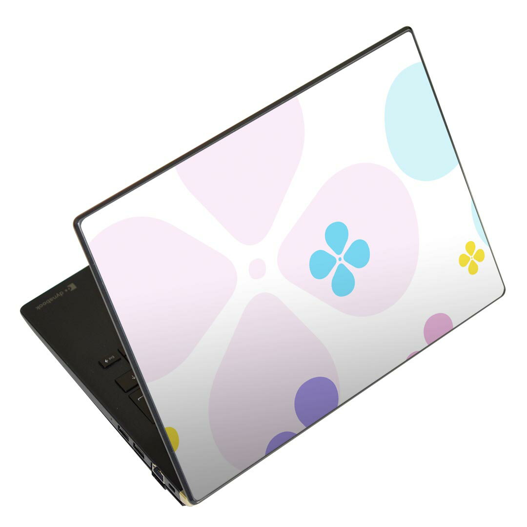 ノートパソコン スキンシール 13.3インチまで対応 汎用ステッカー 2枚セット LAVIE用 FMV用 LIFEBOOK用 Dynabook用 Lenovo用 Thinkbook用 IdeaPad用 HP用 Pavillon用 ENVY用 Elite用 Dell用 Vostro用 Inspiron用 VAIO用 004364 花　カラフル