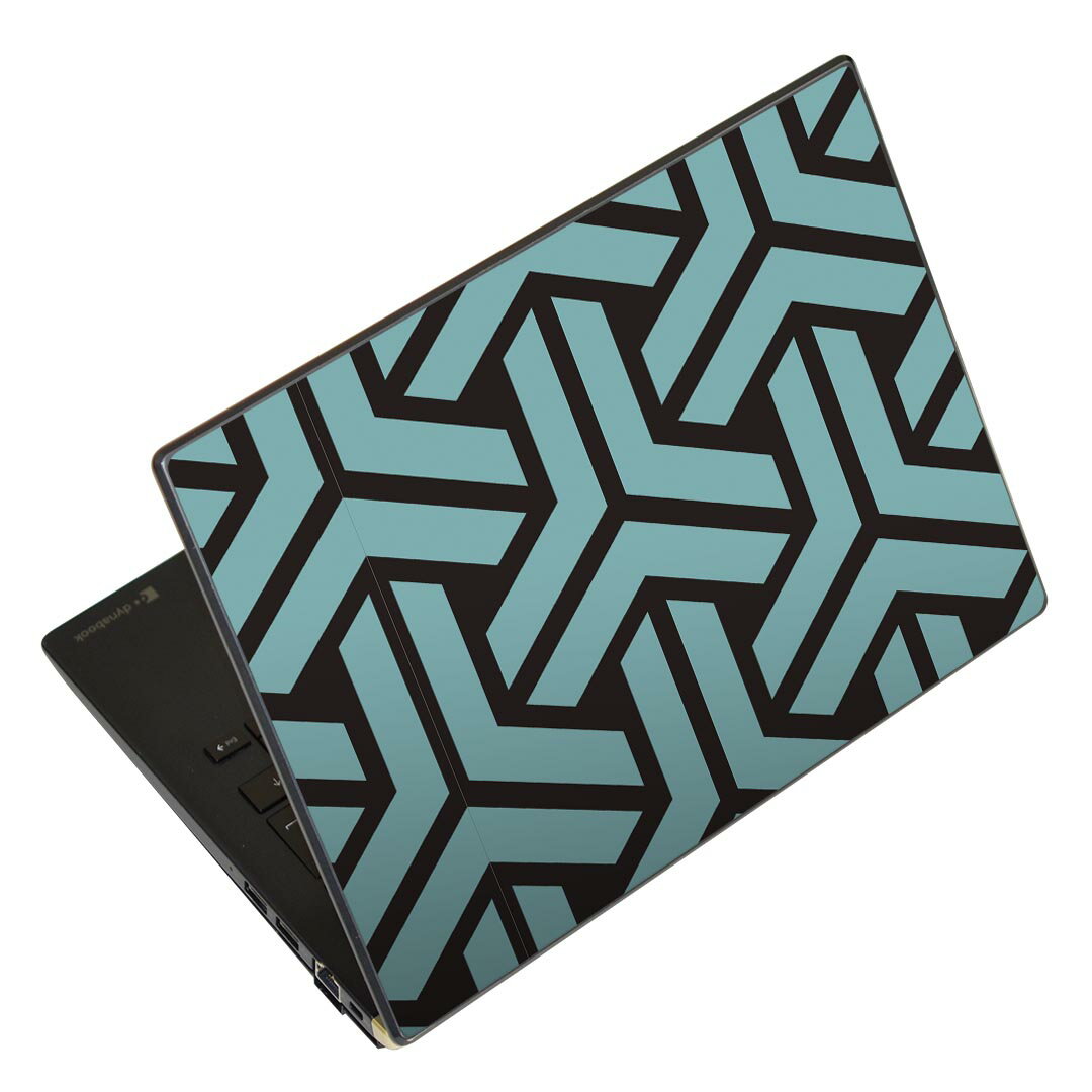 ノートパソコン スキンシール 17インチまで対応 汎用ステッカー 2枚セット LAVIE用 FMV用 LIFEBOOK用 Dynabook用 Lenovo用 Thinkbook用 IdeaPad用 HP用 Pavillon用 ENVY用 Elite用 Dell用 Vostro用 Inspiron用 VAIO用 004445 模様 青