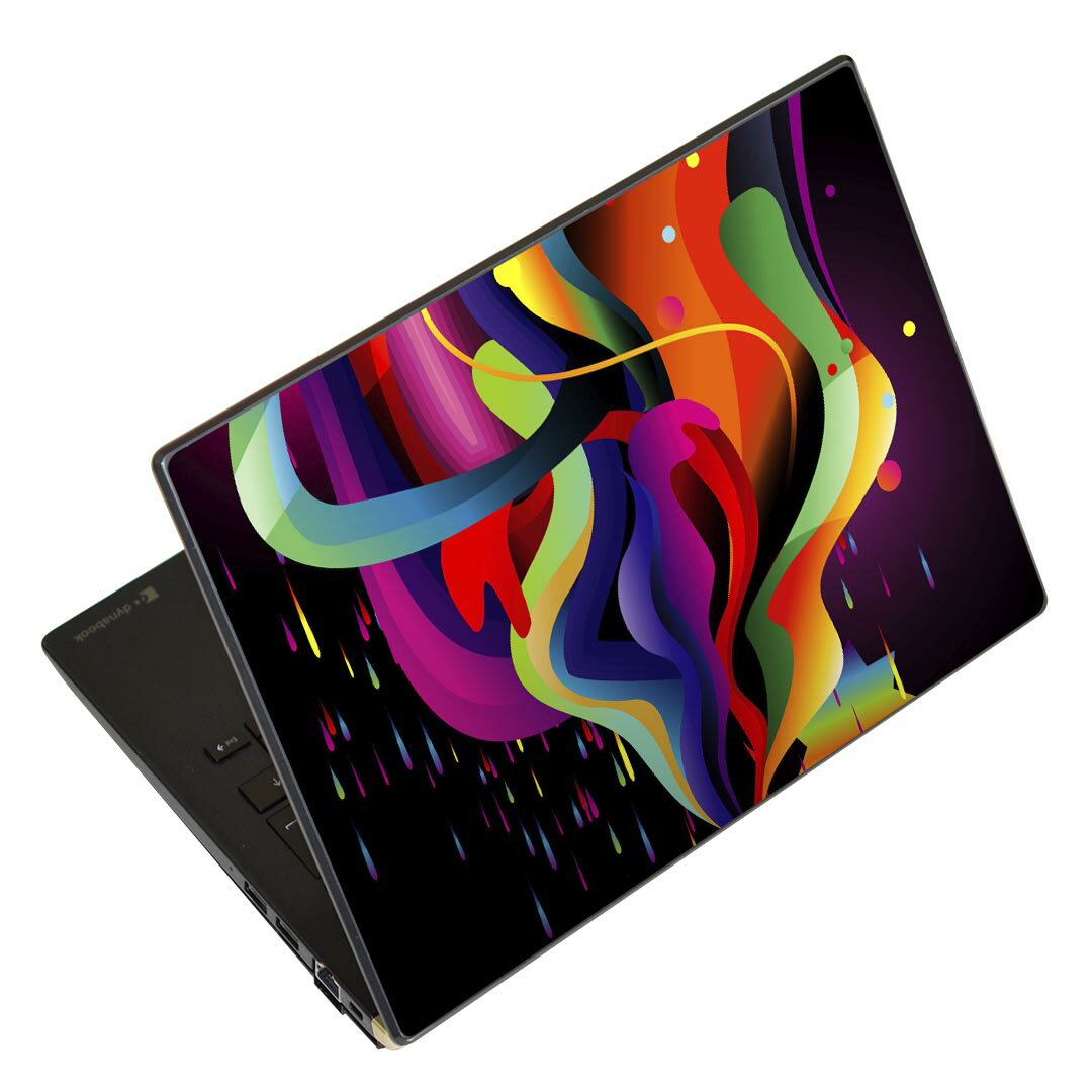 ノートパソコン スキンシール 17インチまで対応 汎用ステッカー 2枚セット LAVIE用 FMV用 LIFEBOOK用 Dynabook用 Lenovo用 Thinkbook用 IdeaPad用 HP用 Pavillon用 ENVY用 Elite用 Dell用 Vostro用 Inspiron用 VAIO用 004491 シンプル カラフル レインボー