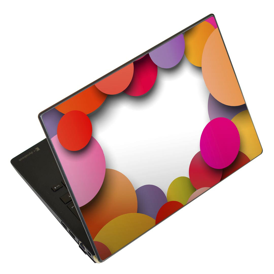 ノートパソコン スキンシール 13.3インチまで対応 汎用ステッカー 2枚セット LAVIE用 FMV用 LIFEBOOK用 Dynabook用 Lenovo用 Thinkbook用 IdeaPad用 HP用 Pavillon用 ENVY用 Elite用 Dell用 Vostro用 Inspiron用 VAIO用 004563 カラフル　シンプル