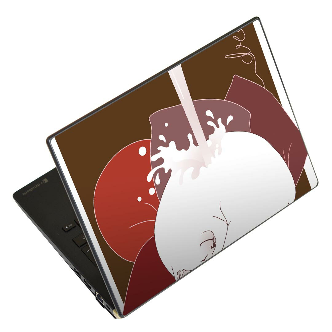 ノートパソコン スキンシール 13.3インチまで対応 汎用ステッカー 2枚セット LAVIE用 FMV用 LIFEBOOK用 Dynabook用 Lenovo用 Thinkbook用 IdeaPad用 HP用 Pavillon用 ENVY用 Elite用 Dell用 Vostro用 Inspiron用 VAIO用 004646 アニマル 猫　イラスト