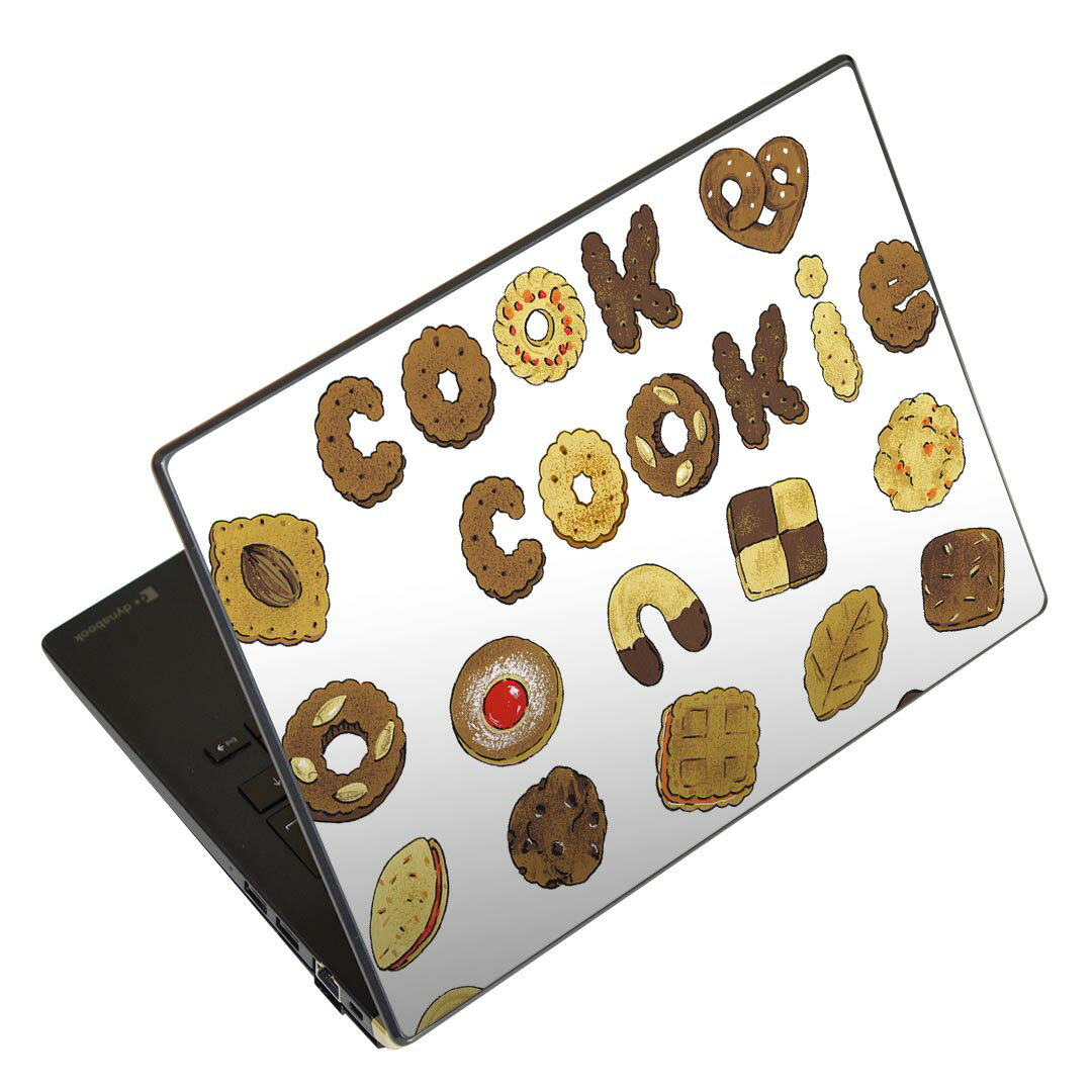 ノートパソコン スキンシール 17インチまで対応 汎用ステッカー 2枚セット LAVIE用 FMV用 LIFEBOOK用 Dynabook用 Lenovo用 Thinkbook用 IdeaPad用 HP用 Pavillon用 ENVY用 Elite用 Dell用 Vostro用 Inspiron用 VAIO用 005507 イラスト　クッキー