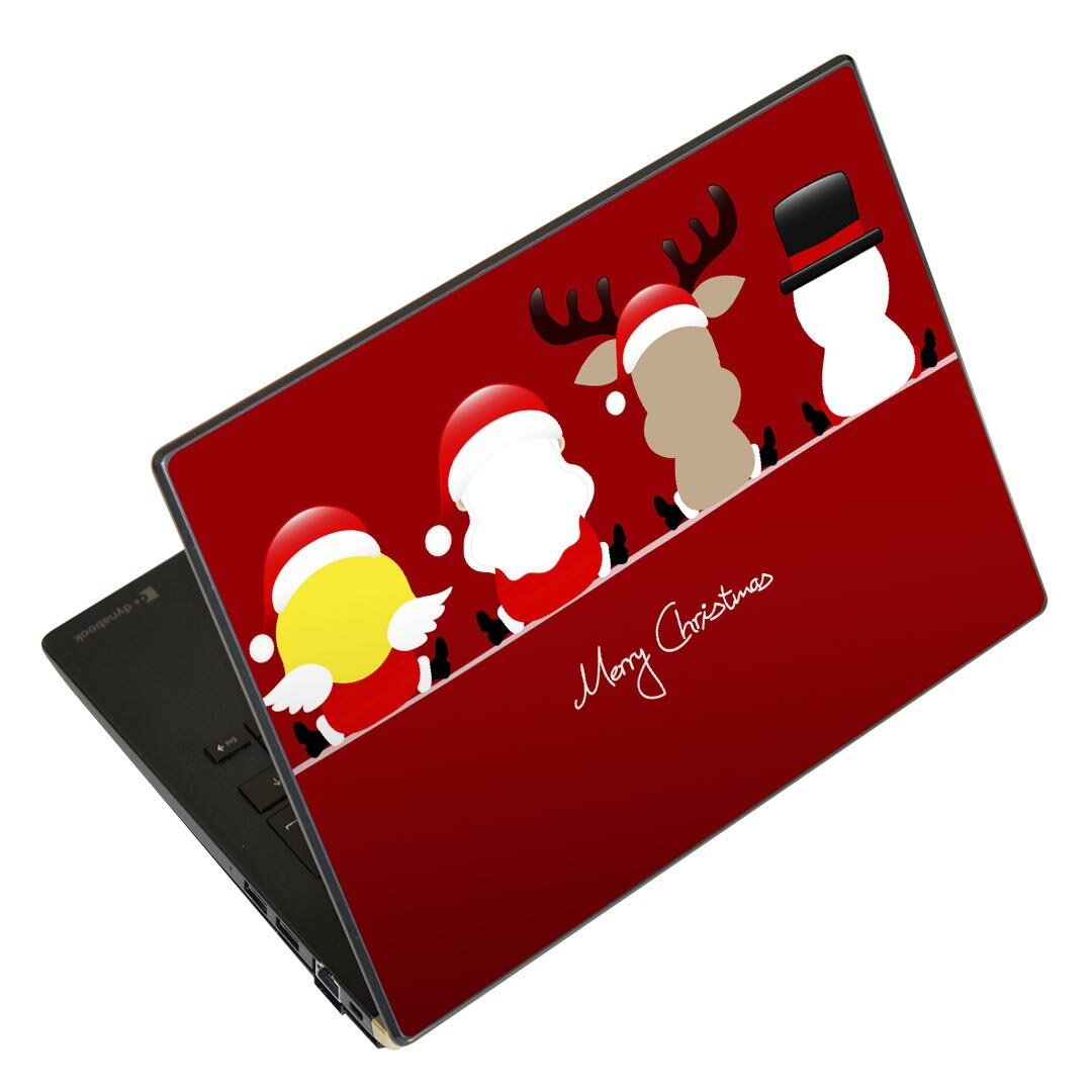 ノートパソコン スキンシール 13.3インチまで対応 汎用ステッカー 2枚セット LAVIE用 FMV用 LIFEBOOK用 Dynabook用 Lenovo用 Thinkbook用 IdeaPad用 HP用 Pavillon用 ENVY用 Elite用 Dell用 Vostro用 Inspiron用 VAIO用 005512 イラスト　クリスマス