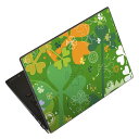 ノートパソコン スキンシール 13.3インチまで対応 汎用ステッカー 2枚セット LAVIE用 FMV用 LIFEBOOK用 Dynabook用 Lenovo用 Thinkbook用 IdeaPad用 HP用 Pavillon用 ENVY用 Elite用 Dell用 Vostro用 Inspiron用 VAIO用 005820 緑 四つ葉 クローバー