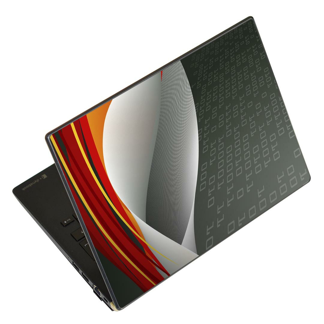 ノートパソコン スキンシール 13.3インチまで対応 汎用ステッカー 2枚セット LAVIE用 FMV用 LIFEBOOK用 Dynabook用 Lenovo用 Thinkbook用 IdeaPad用 HP用 Pavillon用 ENVY用 Elite用 Dell用 Vostro用 Inspiron用 VAIO用 005835 デザイン　デジタル　赤