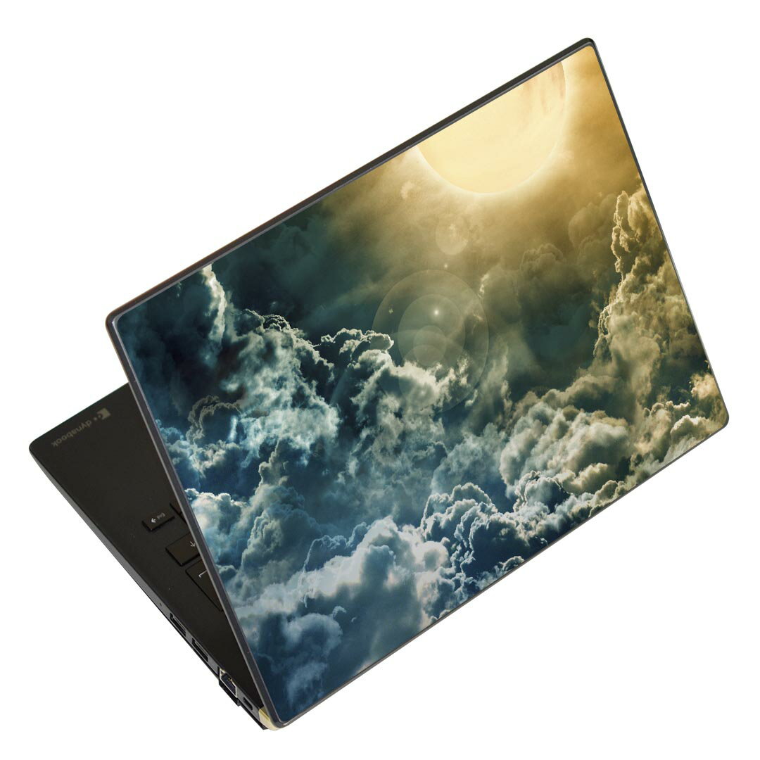 ノートパソコン スキンシール 17インチまで対応 汎用ステッカー 2枚セット LAVIE用 FMV用 LIFEBOOK用 Dynabook用 Lenovo用 Thinkbook用 IdeaPad用 HP用 Pavillon用 ENVY用 Elite用 Dell用 Vostro用 Inspiron用 VAIO用 005977 写真　太陽　空