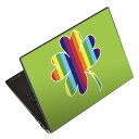 ノートパソコン スキンシール 13.3インチまで対応 汎用ステッカー 2枚セット LAVIE用 FMV用 LIFEBOOK用 Dynabook用 Lenovo用 Thinkbook用 IdeaPad用 HP用 Pavillon用 ENVY用 Elite用 Dell用 Vostro用 Inspiron用 VAIO用 006037 クローバー レインボー