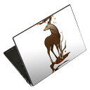 ノートパソコン スキンシール 13.3インチまで対応 汎用ステッカー 2枚セット LAVIE用 FMV用 LIFEBOOK用 Dynabook用 Lenovo用 Thinkbook用 IdeaPad用 HP用 Pavillon用 ENVY用 Elite用 Dell用 Vostro用 Inspiron用 VAIO用 006206 動物 鹿 秋