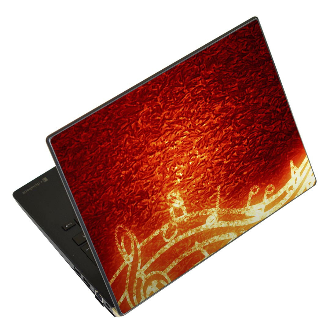 ノートパソコン スキンシール 17インチまで対応 汎用ステッカー 2枚セット LAVIE用 FMV用 LIFEBOOK用 Dynabook用 Lenovo用 Thinkbook用 IdeaPad用 HP用 Pavillon用 ENVY用 Elite用 Dell用 Vostro用 Inspiron用 VAIO用 006226 音符 楽譜